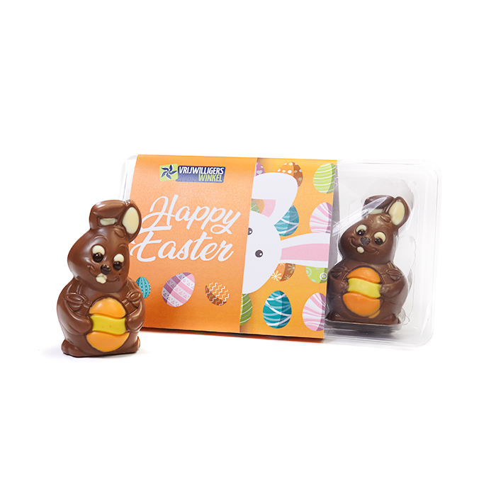 3 choco paashazen in geschenk blister