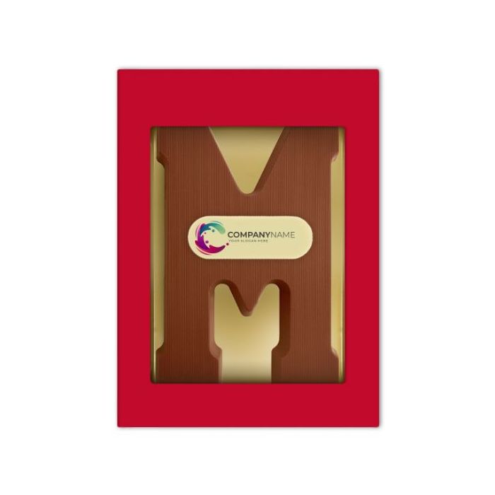 Chocoladeletter met logo m