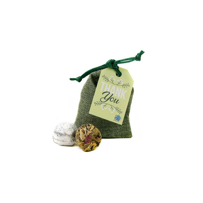 Jute zak met theebloem