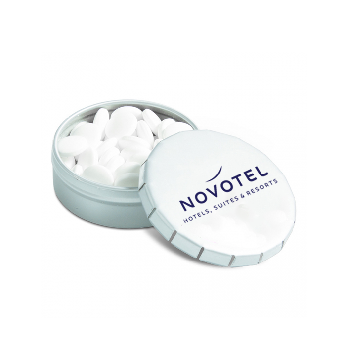 Mini klik-klak blikje met pepermunt