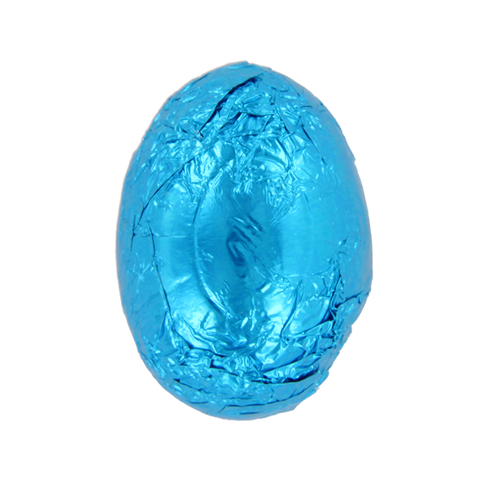 Kobalt blauwe paaseitjes - melk hazelnoot praline