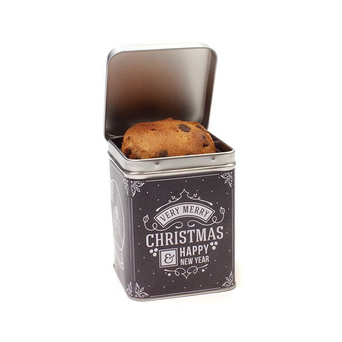 Kerstpanetonne in blik