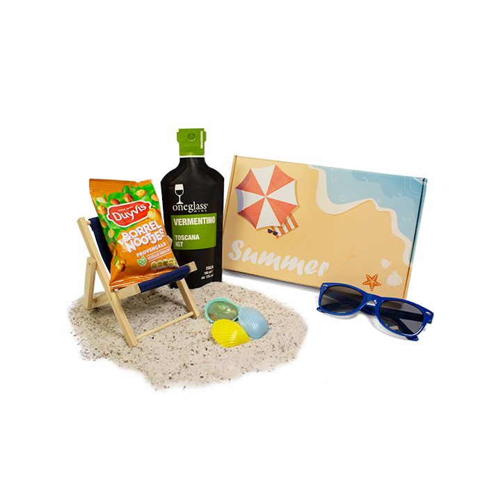 Stranddoosje met wijn