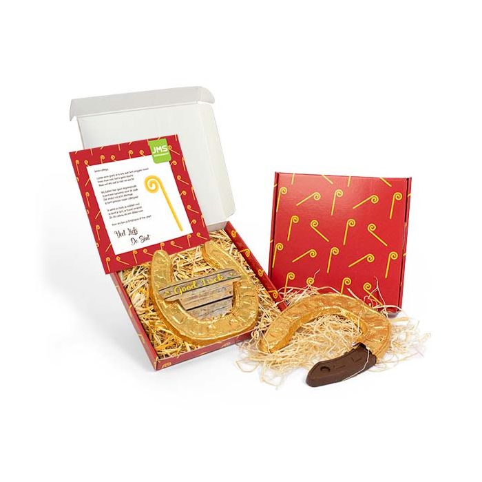 Sinterklaas maildoosje met gelukshoefijzer amerigo