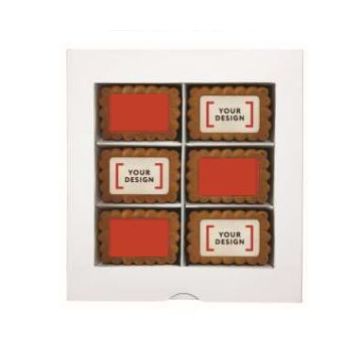 24 gingerbread koekjes met logo in vensterdoos