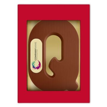 Chocoladeletter met logo Q