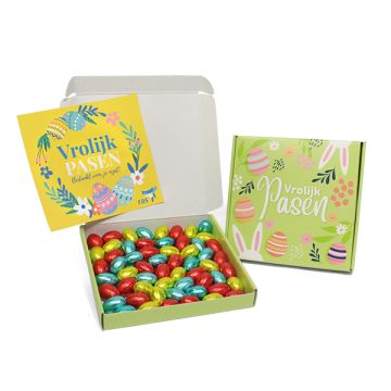 Paas maildoosje - gevuld met een nestje massieve paaseitjes