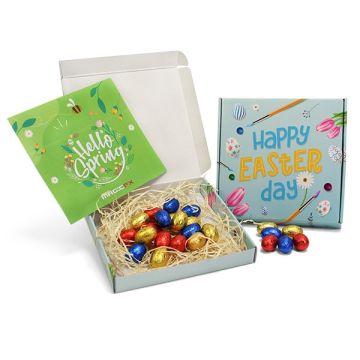 Paas maildoosje - gevuld met een nestje massieve paaseitjes