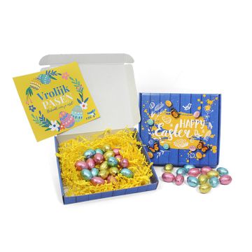 Paas maildoosje - gevuld met een nestje massieve paaseitjes