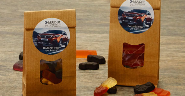 Bedankt voor uw komst! Zakje Autodrop