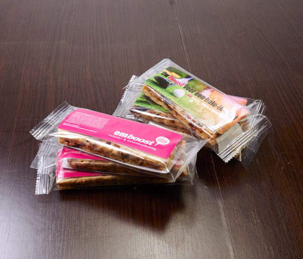 Bedrukte mueslireep energieboost van EMboost